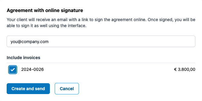 Creating the e-sign request