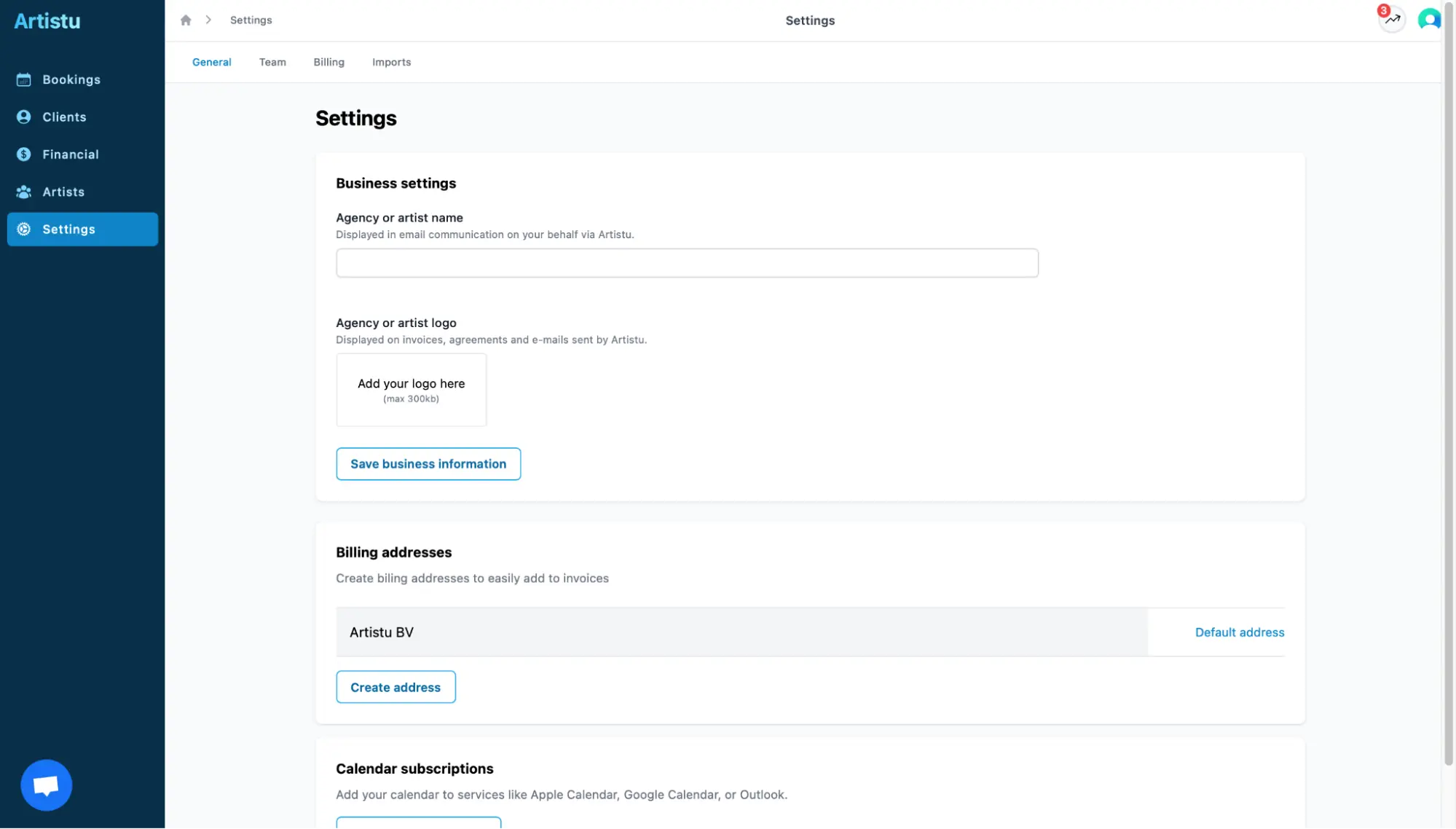 System settings overview